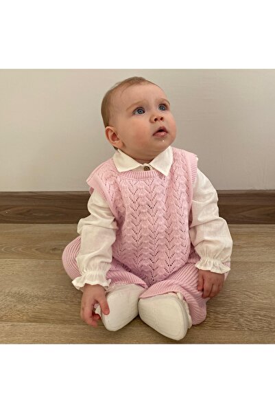 BECOL BABY Knitwear Jumper Linen Shirt Spanish Long 3-Piece Baby Girl Set