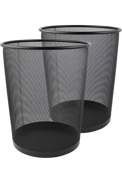 AKDC Black Mesh Round Trash Cans, Lightweight, Sturdy, Set of 2