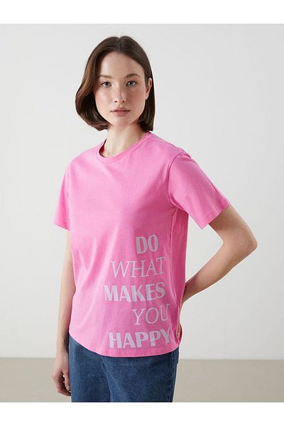 LC Waikiki Νέα σεζόν Crew Neck Printed Γυναικείο Tisort - S5KR10Z8