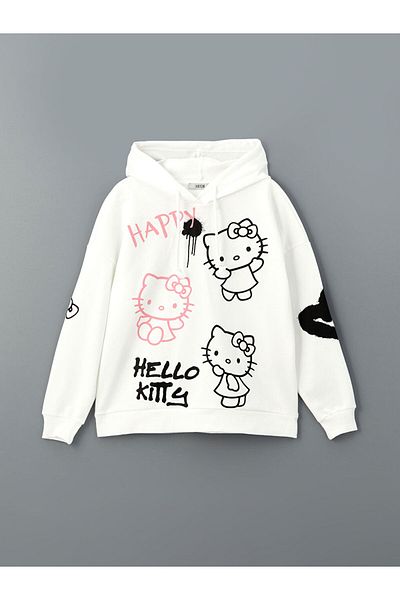 LC Waikiki Nová sezóna dámská mikina s kapucí Hello Kitty s potiskem – S5N433Z8
