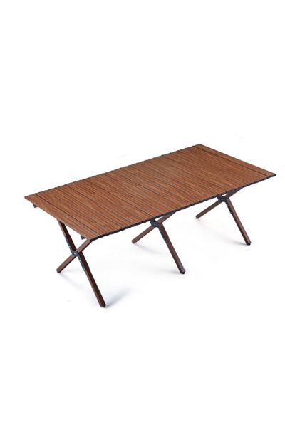 ETG Simple and Portable Carbon Steel Egg Roll Table Folding Table for 6 People, Suitable for Camping