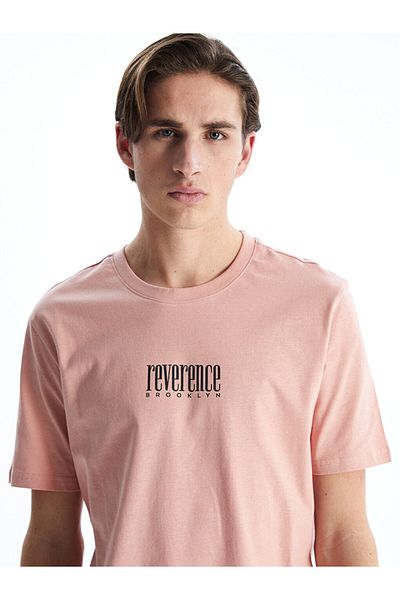 LC Waikiki Ανδρικό μπλουζάκι LCW Crew Neck με εμπριμέ χτενισμένο βαμβάκι