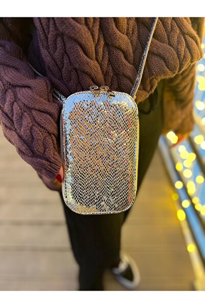 ÖzkanAccessory حقيبة كروس نسائية من Maia Sequin مع حامل هاتف