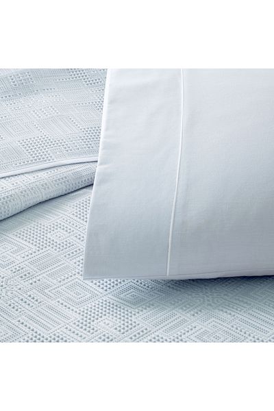 Taç Single Blue Pique Set - Taç Jacquard Vıgnes