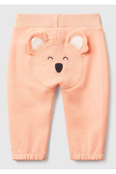 United Colors of Benetton Baby Baby Sweatpants with Rabbit Detail on the Back and Elastic Waist