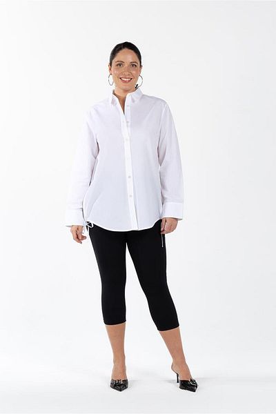 LUOKK Plus Size Organic Cotton 100% Cotton Whitley Smoked White Shirt