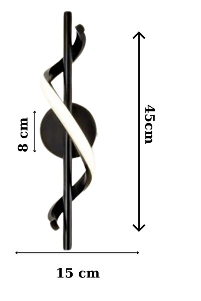 Ömür Avize Siyah Ledli Duvar Aplik (PİLLİ DEĞİLDİR)