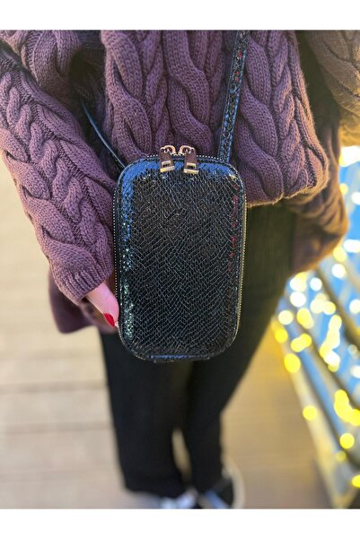 ÖzkanAccessory حقيبة كروس نسائية من Maia Sequin مع حامل هاتف