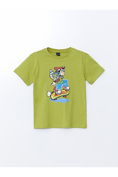 LC Waikiki Νέα σεζόν Crew Neck Nostalgic Monkey Printed Boy's Tisort - S5H432Z4
