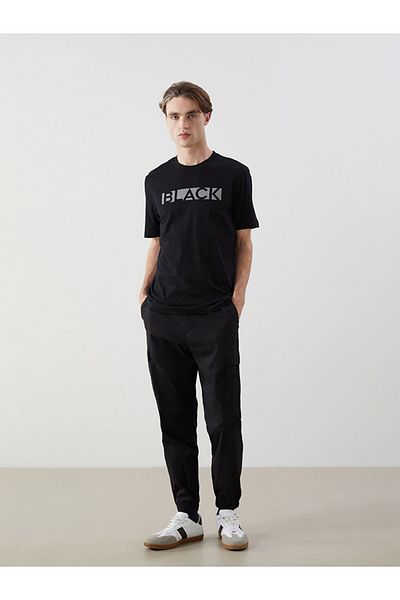 LC Waikiki New Season Crew Neck εμπριμέ χτενισμένο βαμβακερό ανδρικό Tisort - S5FE43Z8