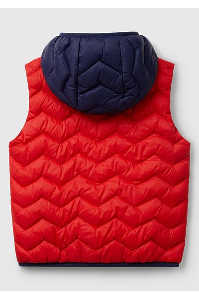 United Colors of Benetton Boy's Red Mix Logo Detailed Hooded Vest