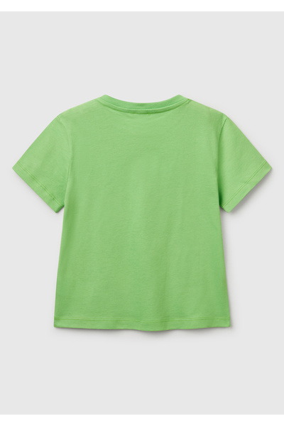 United Colors of Benetton Μπλουζάκι με γραφικό εμπριμέ για αγόρια με πράσινο φιστίκι