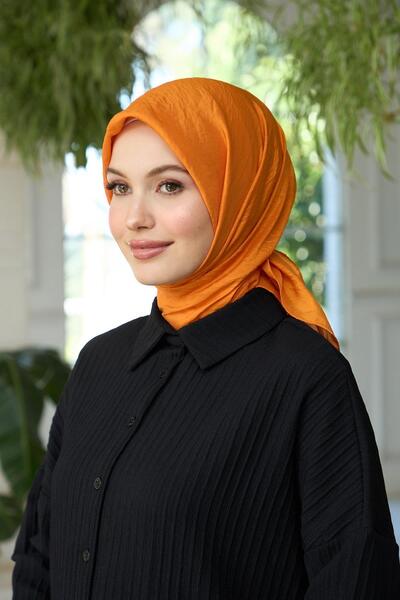 İpekhan Πορτοκαλί μεταξωτό κασκόλ - Απλό σχέδιο Voile, Μοντέλο 10100-23