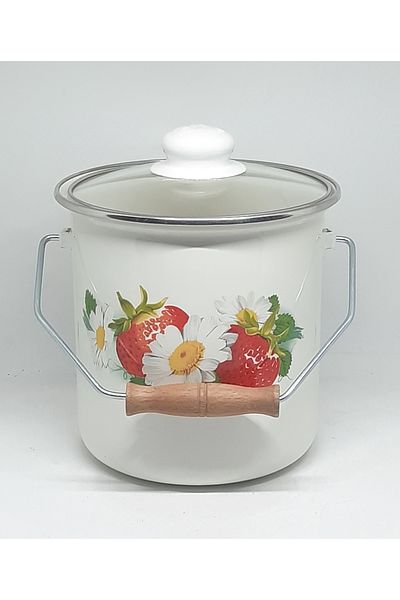 Avşar 18 cm 3 Liter Strawberry Enamel Copper and Copper
