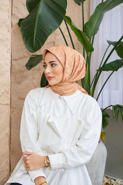 İpekhan Eșarfă Jacquard din Picior de Până Caramel 9901-20