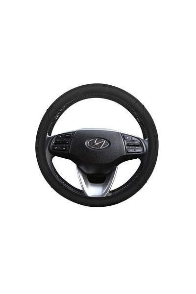 Generic Universal Leather Steering Wheel Cover – Black, Anti-Slip, 35-40cm, Comfortable Grip