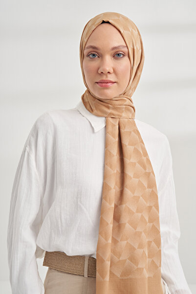 ARMANDA Cotton Monogram Geometric Pattern Shawl - Dore