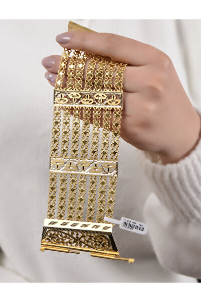 YUSUF SIRALI AKITMA BİLEKLİK İŞLEMELİ  ALTIN 14 AYAR 46,39 GR 20 CM UZUNLUK GENİŞLİK 6CM
