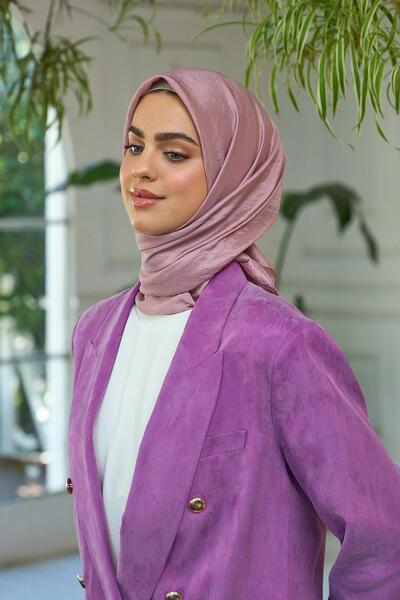 İpekhan Μεταξωτό κασκόλ Dusty Rose - Απλό σχέδιο Voile, 10100-04