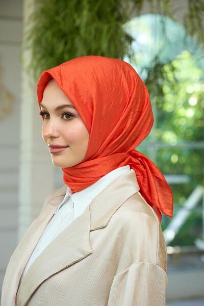 İpekhan Πορτοκαλί μεταξωτό κασκόλ - Απλό σχέδιο Voile 10100-17