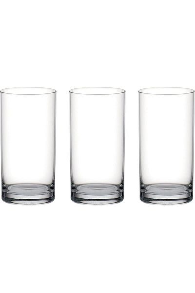 Ocean Fin Line Hi Ball Glass, 280 ml, Set of 3:High Ball Tumbler, Long Drink, Collins, Water, Juice.