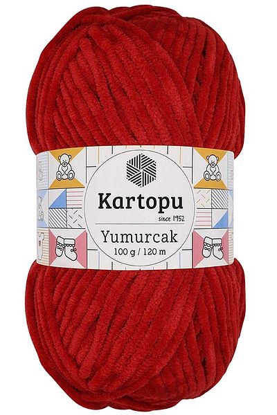 Kartopu Yumurcak Velvet Πλεκτό Κόκκινο K126