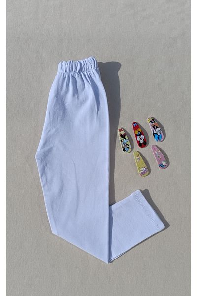 siyalife Leggings de bază de culoare albă pentru fete