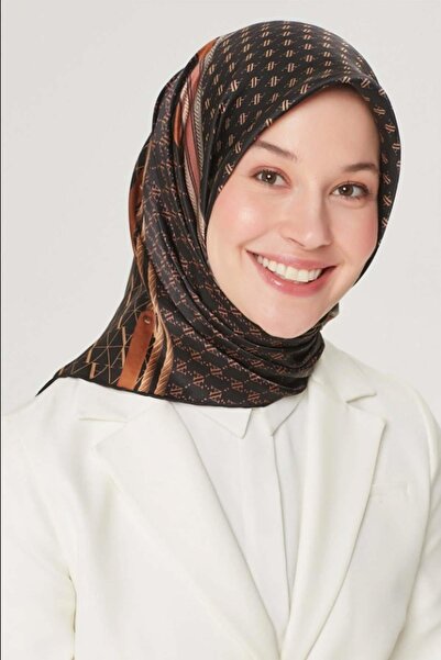 Armine Eșarfă de mătase Nostalgia - 8519-01 Twill negru maro