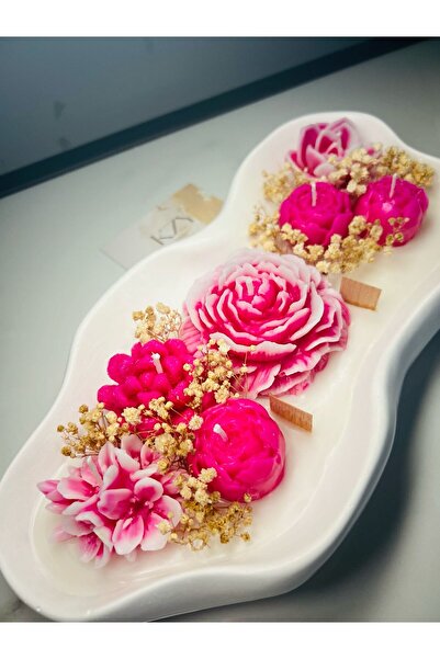 kzygroup Büyük boy şık tasarım çiçek bahçesi mum seti