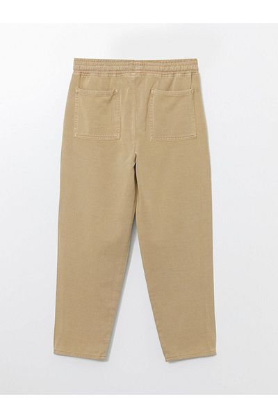 LC Waikiki Xside Beige Elastic Waist Carrot Cut Women's Trousers