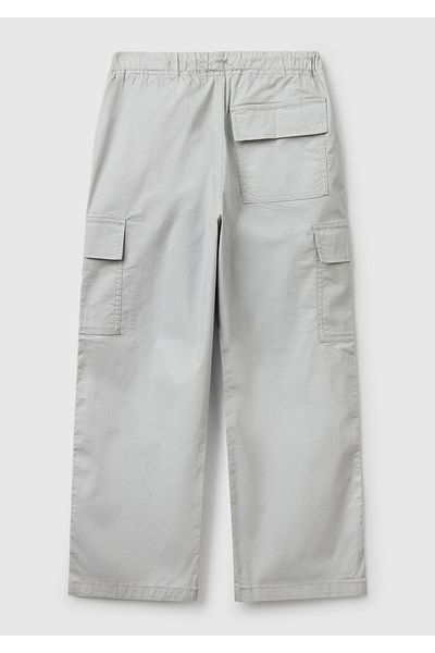 United Colors of Benetton Boy's Gray Melange Logo Detailed Parachute Trousers