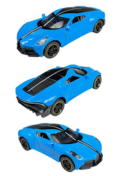Toyaş Super Sports Car Metal Model Pull Drop Doors Opened Toy Car 10cm Blue
