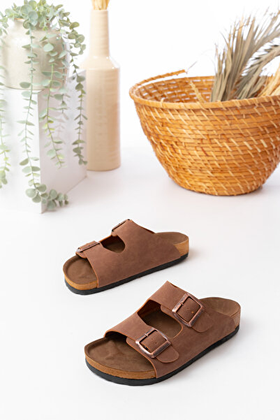 SİLİYA Sly Unisex Ortopedik Tabanlı Terlik Çift Bantlı Tokalı Günlük & Dışarı Terliği