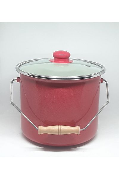 ALEV ENAMEL HOUSE 22 CM 5 LITER RED ENAMEL COPPER