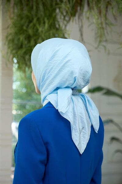 İpekhan Ice Blue Voile Μεταξωτό Κασκόλ - Απλό Μοτίβο - 10100-07