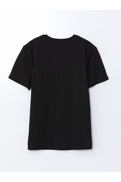 LC Waikiki Ανδρικό μπλουζάκι LCW Crew Neck New York με εμπριμέ χτενισμένο βαμβάκι
