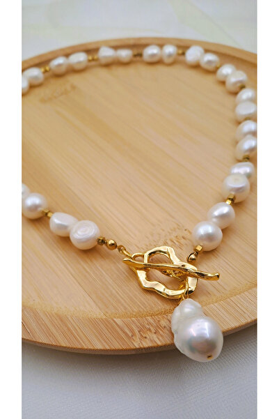 Rose Glow Pearl Jewelry White Dream Inci Kolye - Gerçek Tatlı Su Incisi