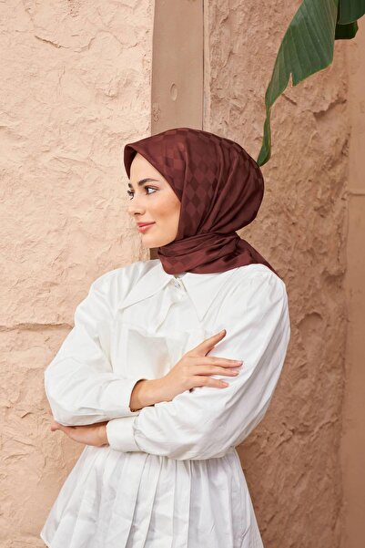 İpekhan Καρό Ζακάρ Κασκόλ Bitter Brown 9900-14