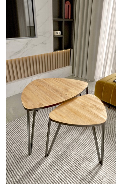 KZY Mobilya Pena Üçgen Ayak Orta Sehpa Atlantik Çam