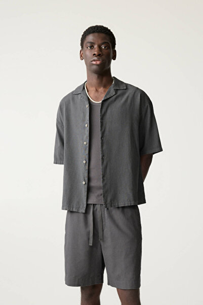 Pull & Bear Linen short-sleeved shirt