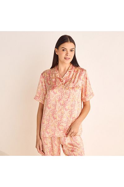 FAV Floral Print Camp Collar Shirt and Elasticated Pyjama Set