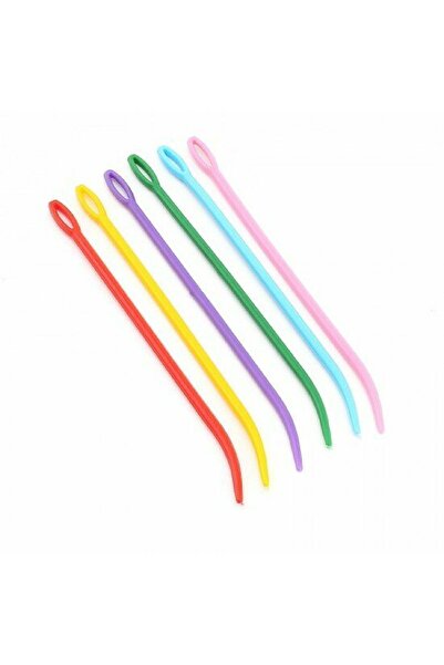 miraylahobi إبرة بلاستيكية ذات طرف منحني 12 سم (10 قطع)