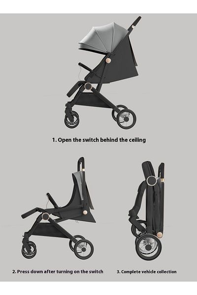 Ma Baby Baby Stroller, Can Sit And Lie,Three Point Safety Belt Lightweight Stroller For Travel