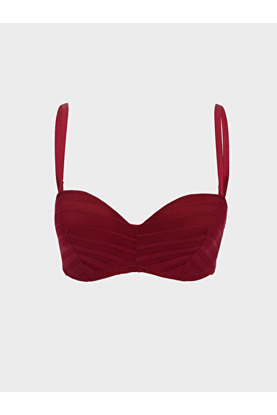 LC Waikiki Plum Underwire Unpadded Lace Strapless Bra