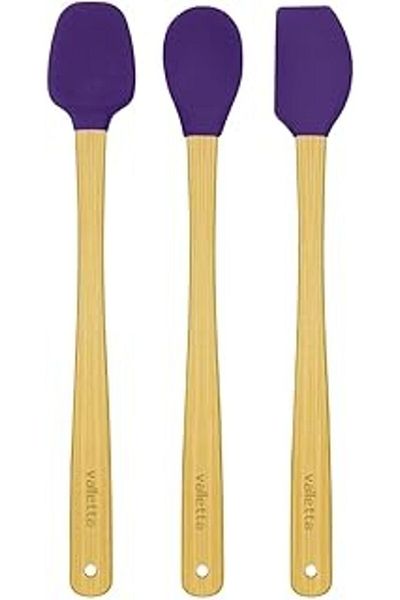 NZM TİCARET Diyar-Ifırsatshop Indigo 3-Piece Purple Bamboo Silicone Spatula Set Long 26 cm Vlt1506 1017157