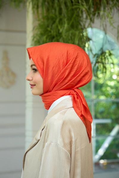 İpekhan Πορτοκαλί μεταξωτό κασκόλ - Απλό σχέδιο Voile 10100-17