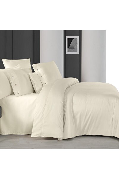 Sarev "300 Tc" Monochrome Ecru Satin Duvet Cover Set