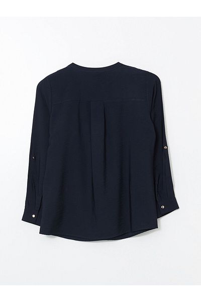 LC Waikiki Lcw Grace Navy Blue Leak Collar Women's Blouse
