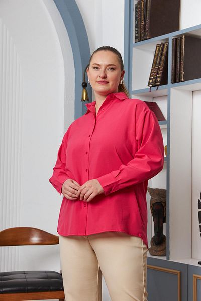 RMG Large Size Flowy Long Sleeve Shirt - Fushya