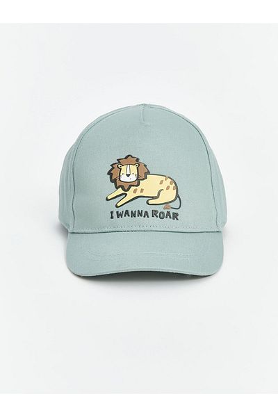 LC Waikiki Lcw Baby Green Lion Printed Baby Boy Cap Hat